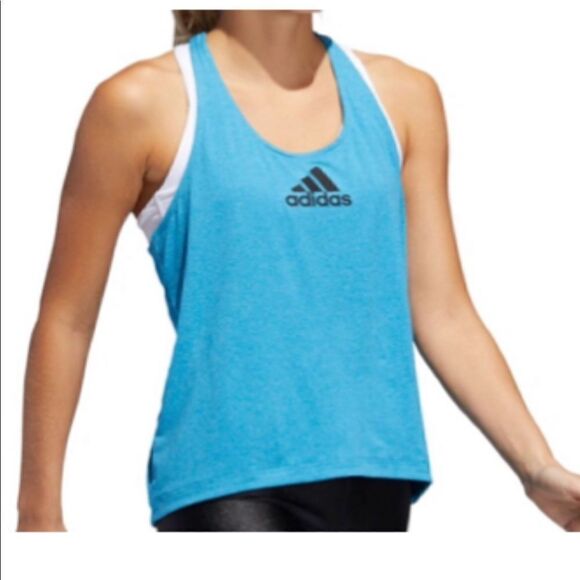 Adidas Racer back aqua blue tank top -S - Picture 2 of 8